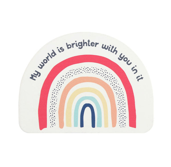 Rainbow Coaster with quote